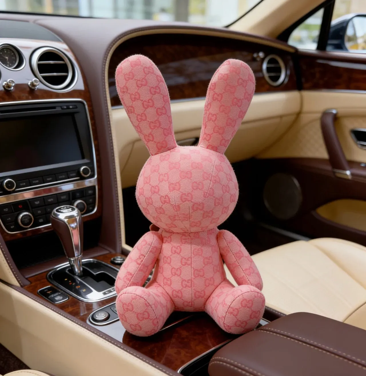 Gucci Pink Plush Monogrammed Handbag 9