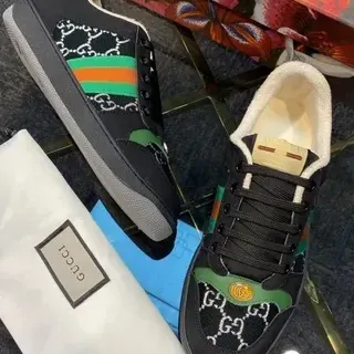Gucci Rhyton Black Green Red GG Monogram Lifestyle Sneakers