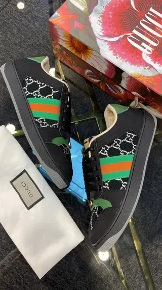 Gucci Rhyton Black Green Red GG Monogram Lifestyle Sneakers 2