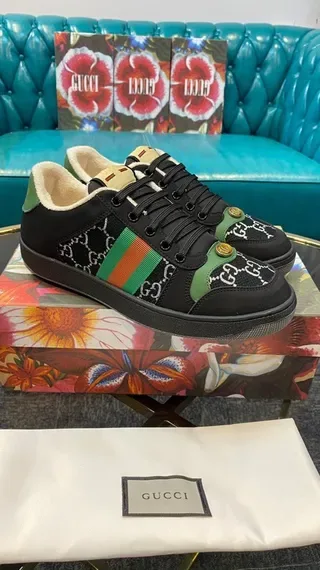 Gucci Rhyton Black Green Red GG Monogram Lifestyle Sneakers 3
