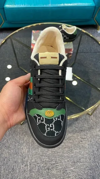 Gucci Rhyton Black Green Red GG Monogram Lifestyle Sneakers 4