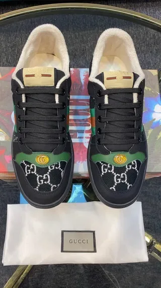 Gucci Rhyton Black Green Red GG Monogram Lifestyle Sneakers 7