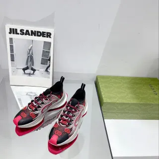Gucci Rhyton Black Red White GG Monogram Chunky Sneakers