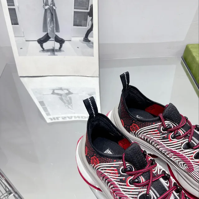 Gucci Rhyton Black Red White GG Monogram Chunky Sneakers 4