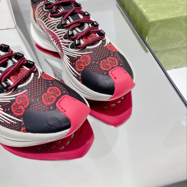 Gucci Rhyton Black Red White GG Monogram Chunky Sneakers 5