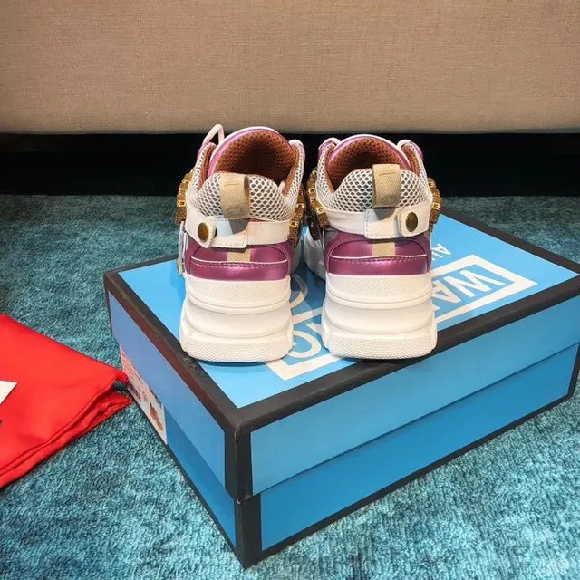 Gucci Rhyton Metallic Pink Rhinestone-Embellished Chunky Sneakers 6