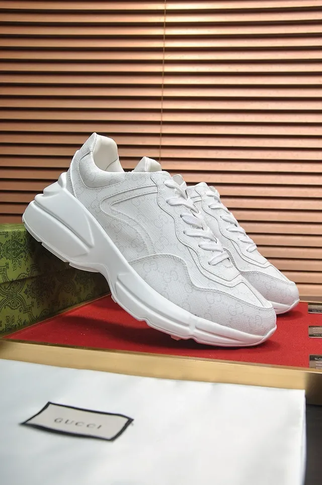 Gucci Rhyton Monogrammed White Lifestyle Sneakers 6