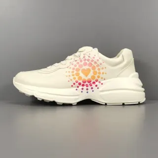 Gucci Rhyton White Multicolor Chunky Sole Leather Upper Lifestyle Sneakers
