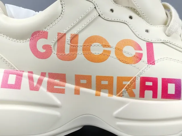 Gucci Rhyton White Multicolor Chunky Sole Leather Upper Lifestyle Sneakers 6