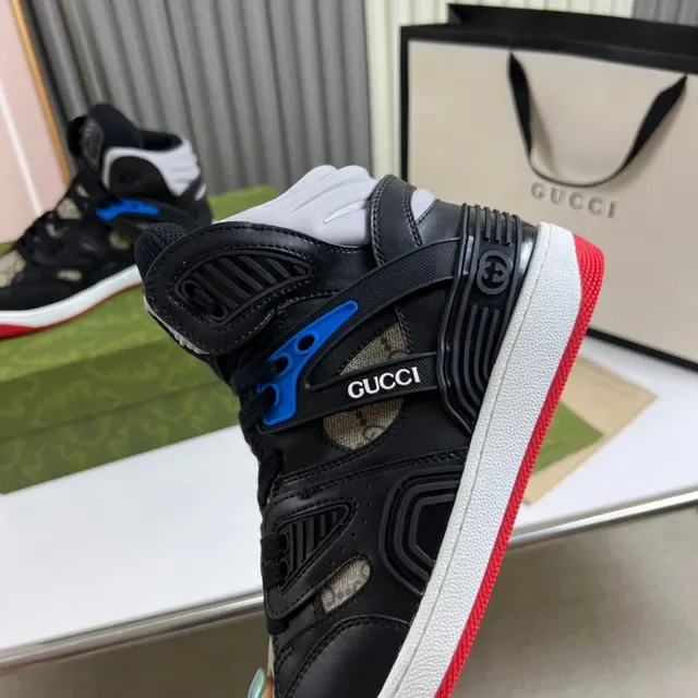 Gucci Screener Noir Beige GG Monogram Bleu accentué Lifestyle Sneakers 3