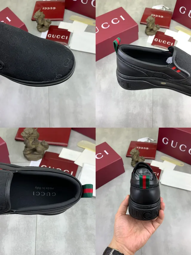 Gucci Screener Negro GG Monogram Canvas Loafers 2