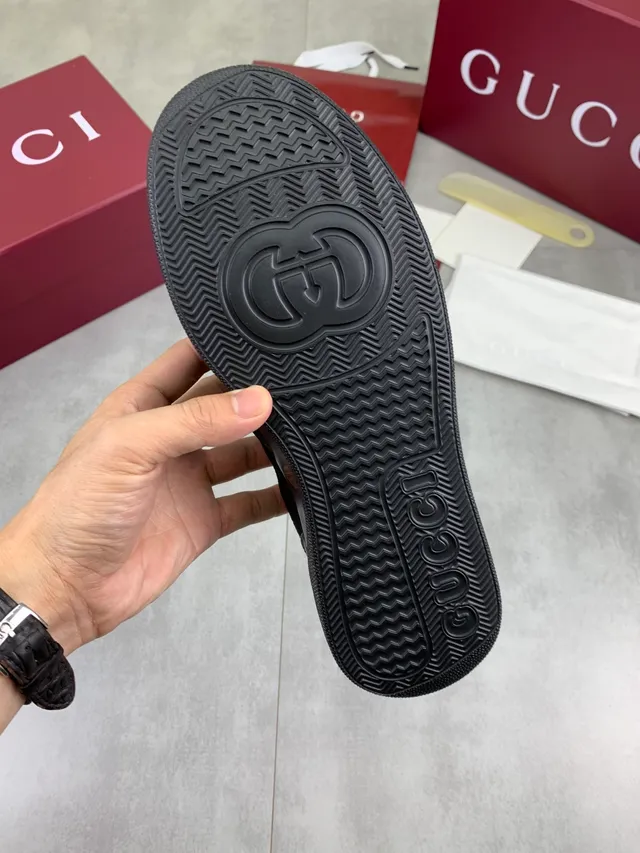 Gucci Screener Negro GG Monogram Canvas Loafers 3