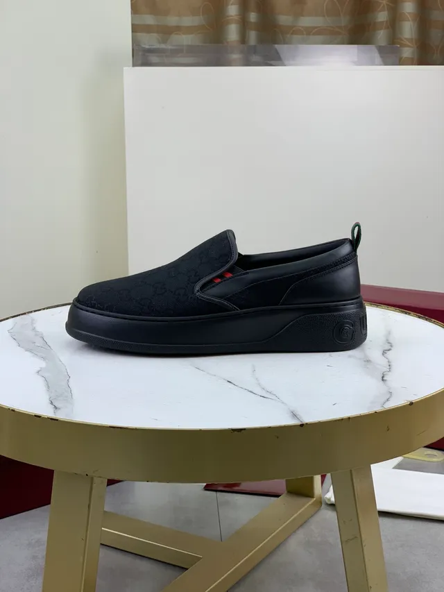 Gucci Screener Negro GG Monogram Canvas Loafers 5