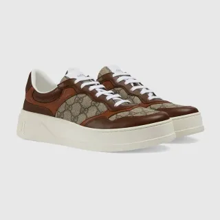 Gucci Screener Brown and Beige GG Monogram Lifestyle Sneakers