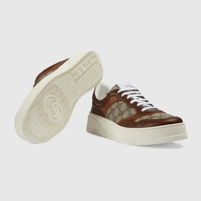 Gucci Screener Brown and Beige GG Monogram Lifestyle Sneakers 3