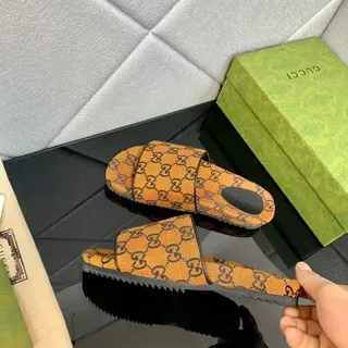 Gucci Screener GG Monogram Orange and Black Slippers