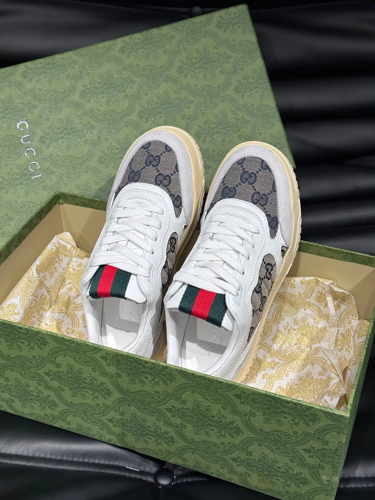 Gucci Screener GG Supreme Canvas White Lifestyle Sneakers 5