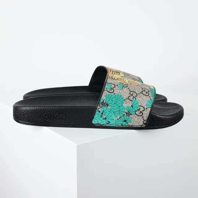 Gucci Screener Printed GG Supreme Tiger Floral Slippers 3