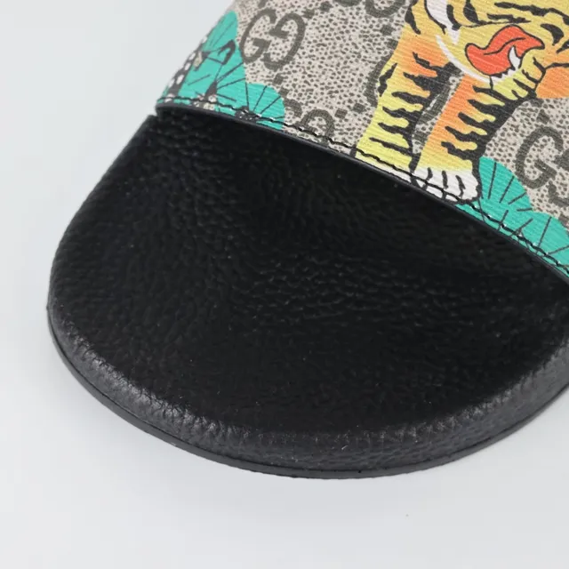 Gucci Screener Printed GG Supreme Tiger Floral Slippers 5