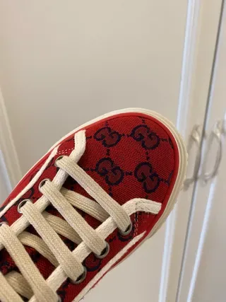 Gucci Screener Red GG Monogram High-Top Lifestyle Sneakers 5