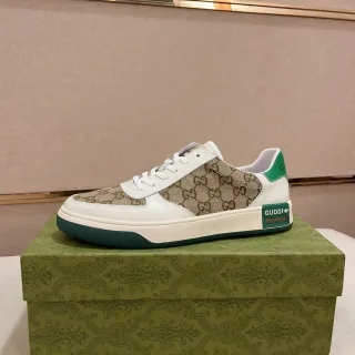 Gucci Screener White Beige Green Lifestyle Sneakers
