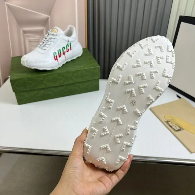 Gucci Screener White Green Red Dripping Logo Lifestyle Sneakers 3