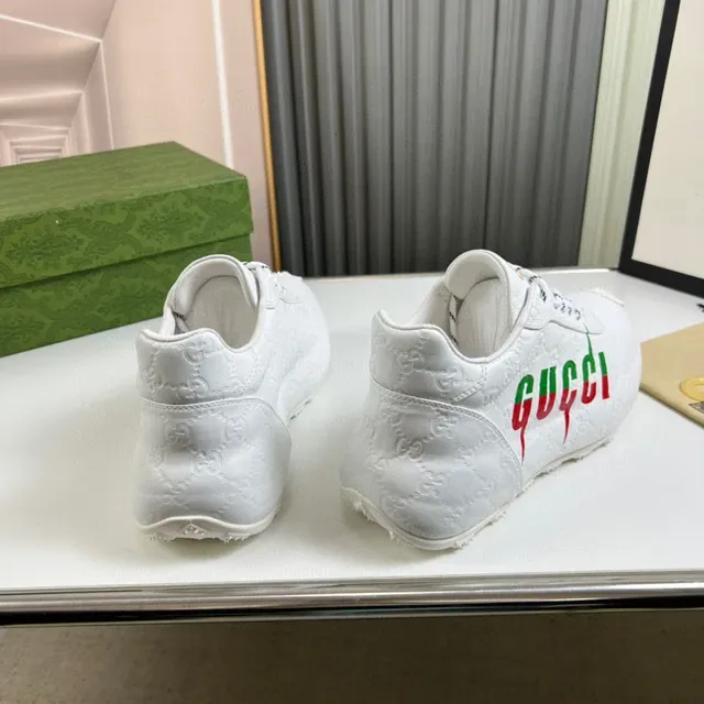 Gucci Screener White Green Red Dripping Logo Lifestyle Sneakers 5