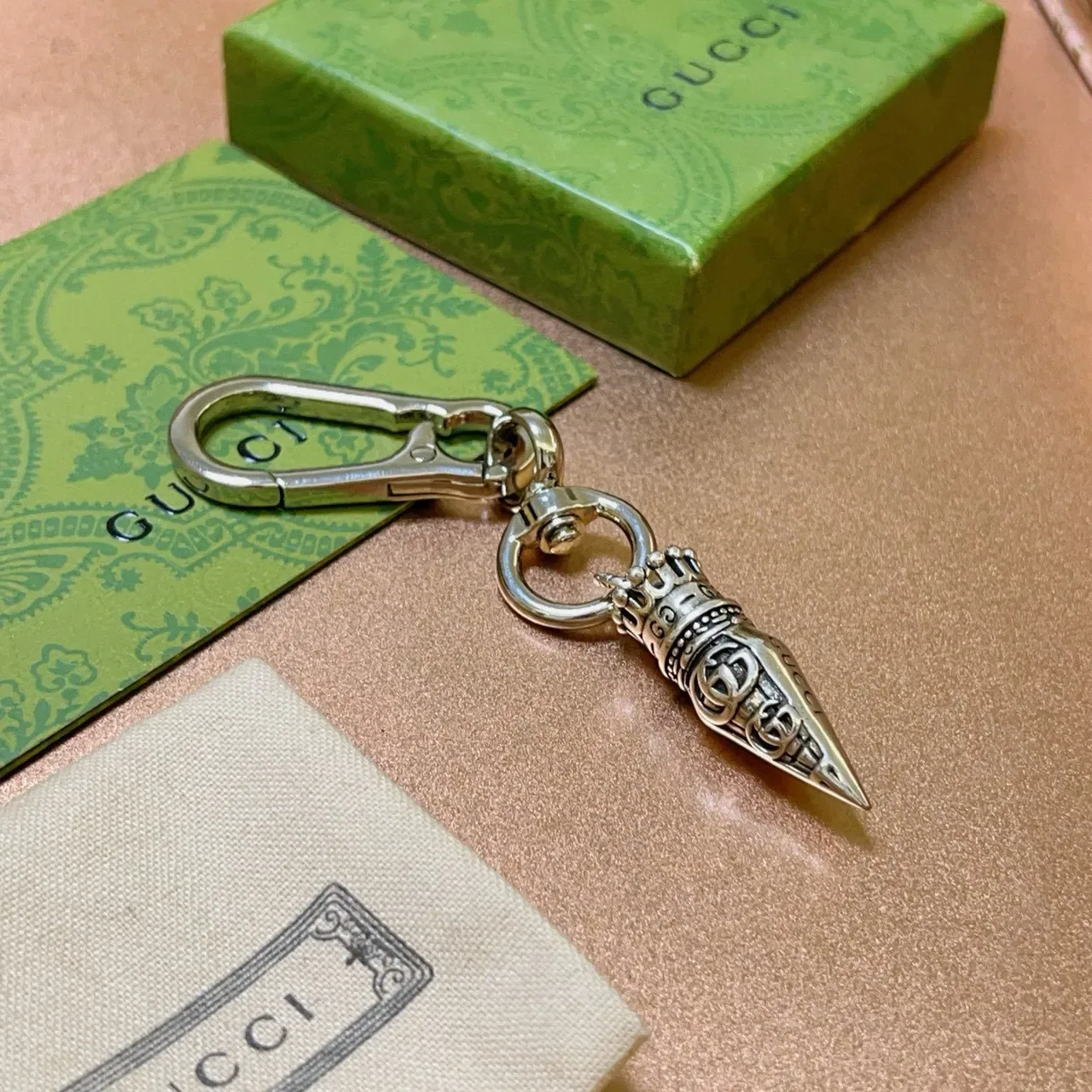 Gucci Silver Metallic Crown-Topped Jewelry 4