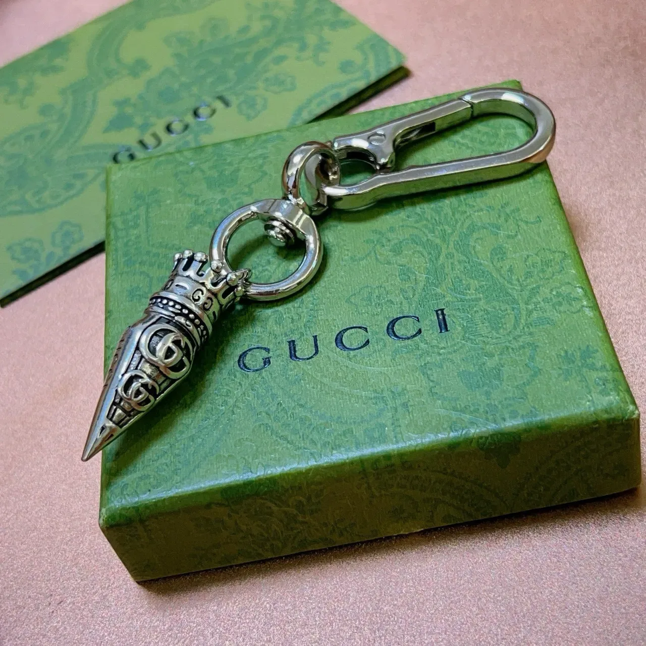 Gucci Silver Metallic Crown-Topped Jewelry 6