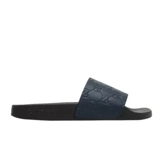 Gucci Slide Navy Blue and Black Rubber Slippers