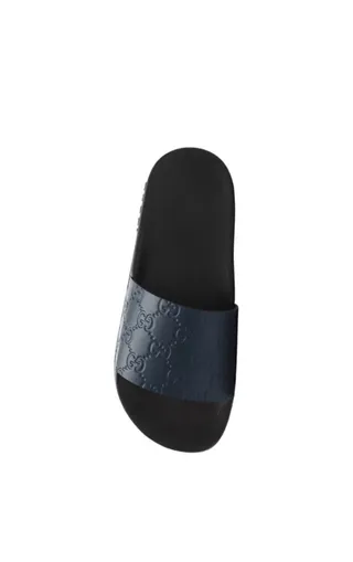 Gucci Slide Navy Blue and Black Rubber Slippers 4
