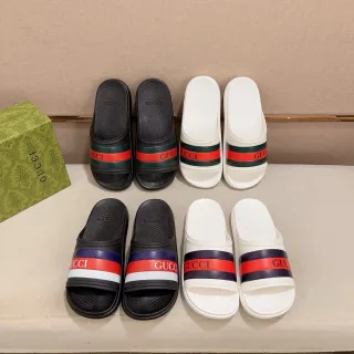 Gucci जाली पट्टी रबड़ चप्पल