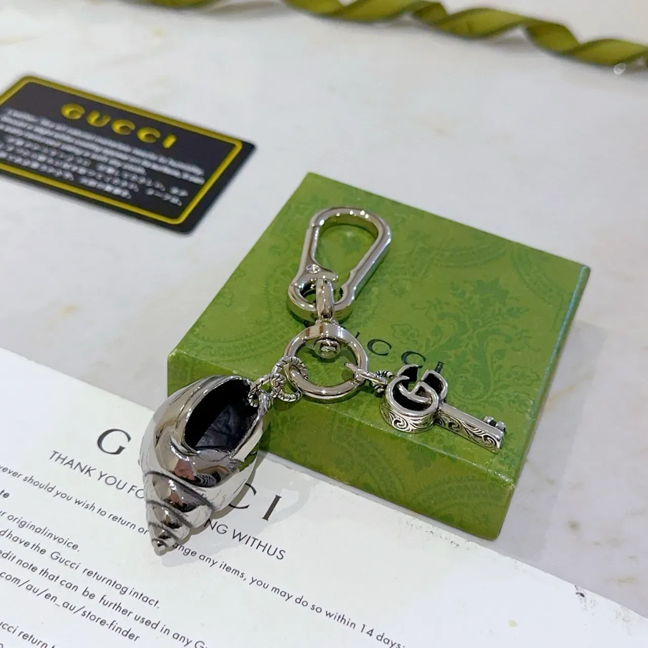 Gucci Snail Shell and Interlocking GG Key Charm Bracelet 2
