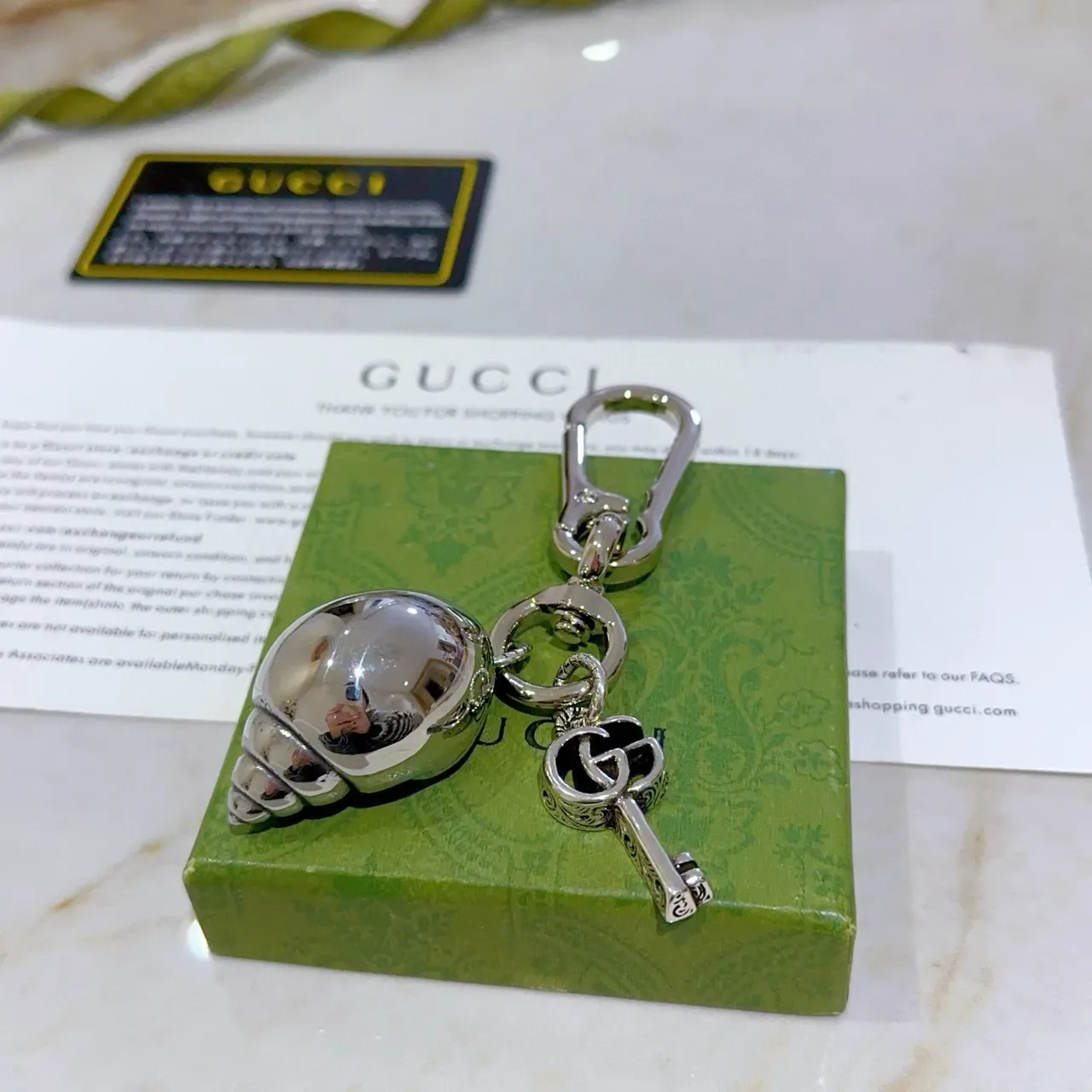 Gucci Snail Shell and Interlocking GG Key Charm Bracelet 4
