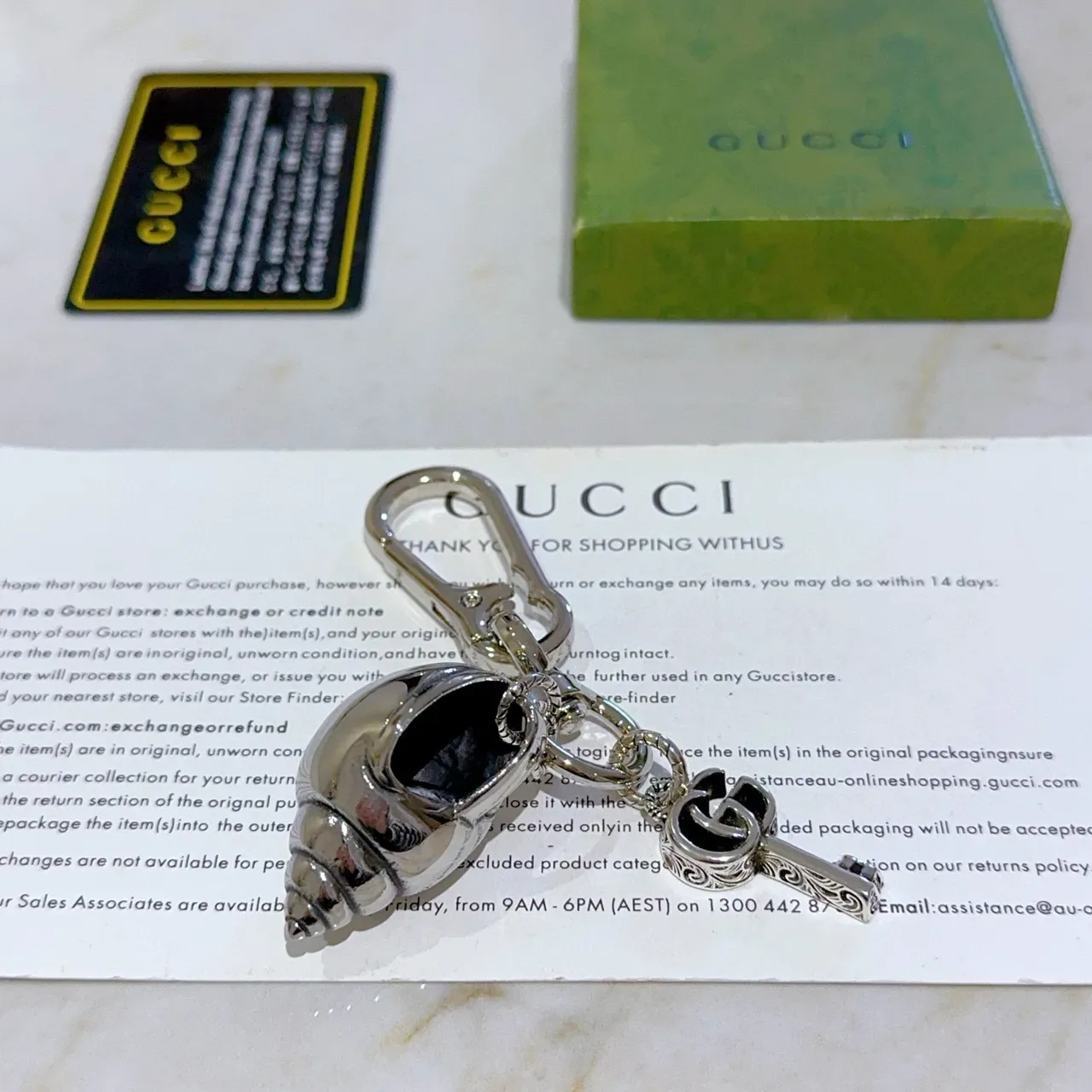 Gucci Snail Shell and Interlocking GG Key Charm Bracelet 5