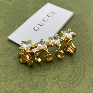 Gucci Star Crystal Gold-Tone Clip-On Earrings