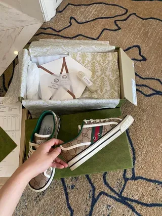 Gucci Tennis 1977 Beige GG Monogram Web Stripe Lifestyle Sneakers 5