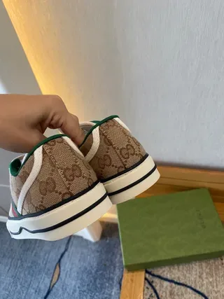 Gucci Tennis 1977 Beige GG Monogram Web Stripe Lifestyle Sneakers 7