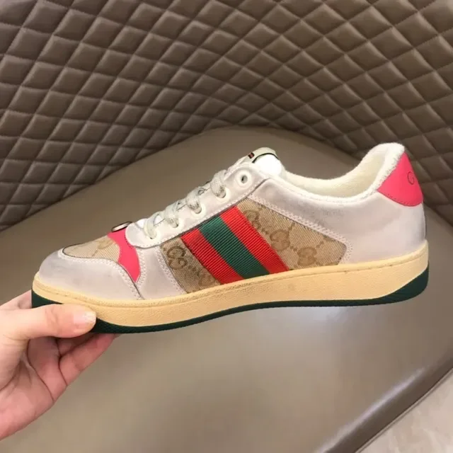 Gucci Tennis 1977 Beige Green Red Web Stripe Lifestyle Sneakers 3