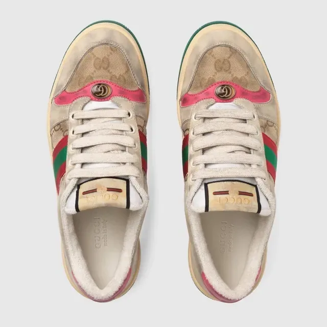 Gucci Tennis 1977 Beige Green Red Web Stripe Lifestyle Sneakers 5