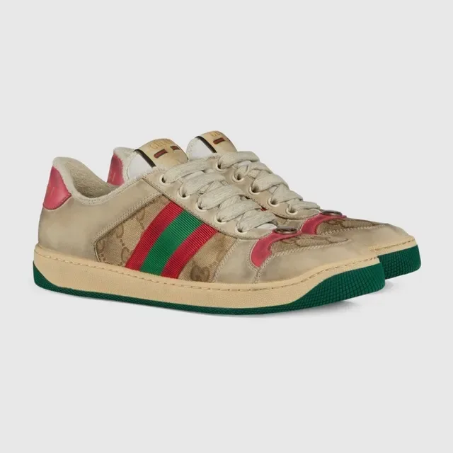 Gucci Tennis 1977 Beige Green Red Web Stripe Lifestyle Sneakers 9