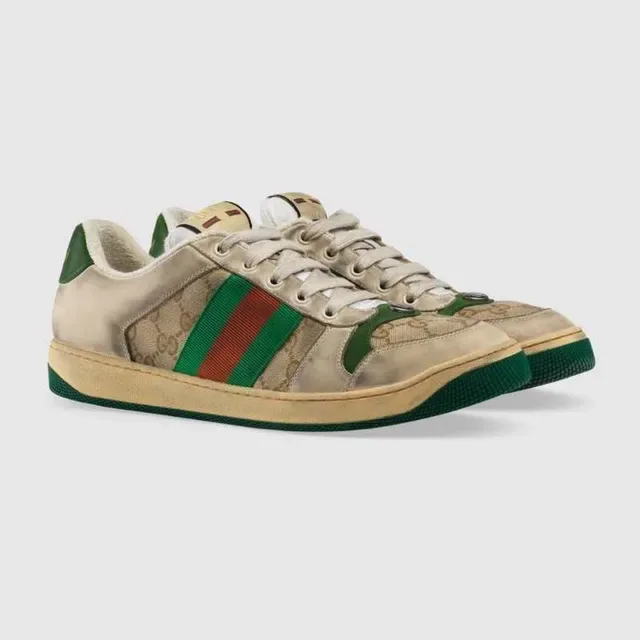 Gucci Tennis 1977 Beige Green Red Web Stripe Lifestyle Sneakers 3