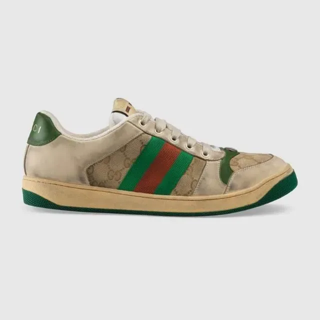 Gucci Tennis 1977 Beige Green Red Web Stripe Lifestyle Sneakers 4