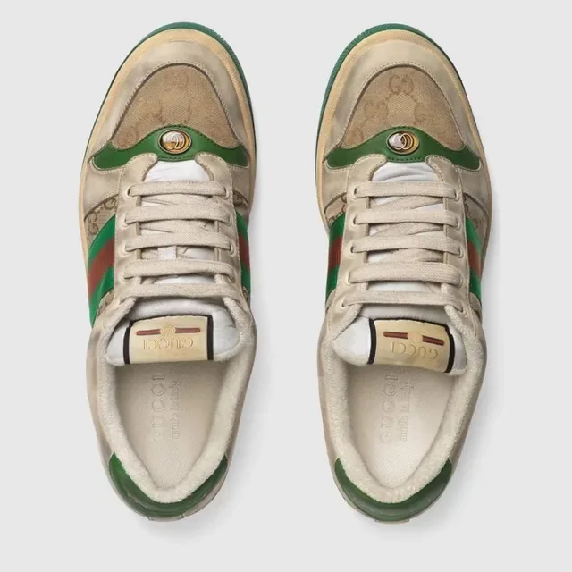 Gucci Tennis 1977 Beige Green Red Web Stripe Lifestyle Sneakers 5