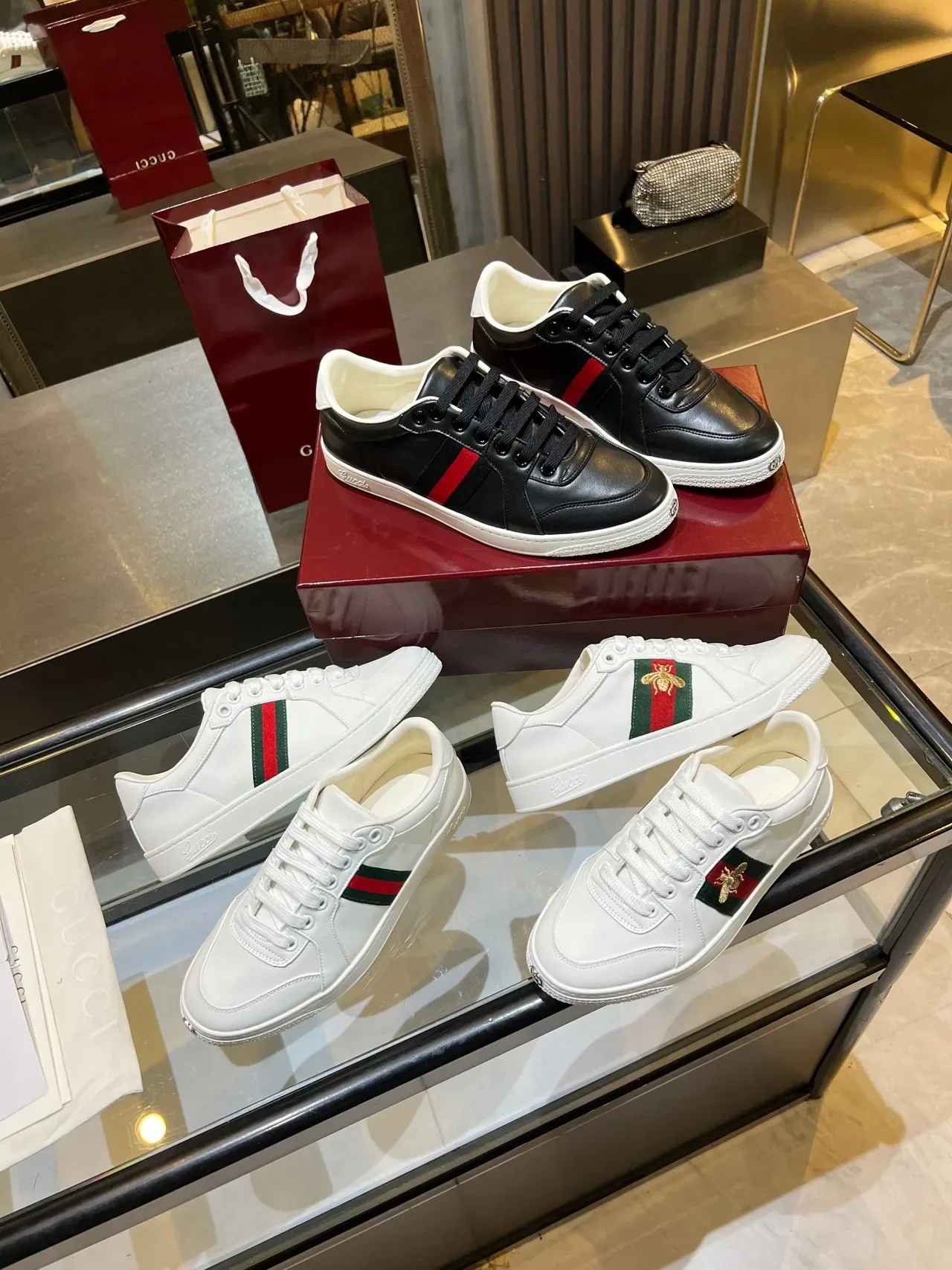 Gucci Tennis 1977 Beige Monogram Canvas Web Stripe Lifestyle Sneakers 6