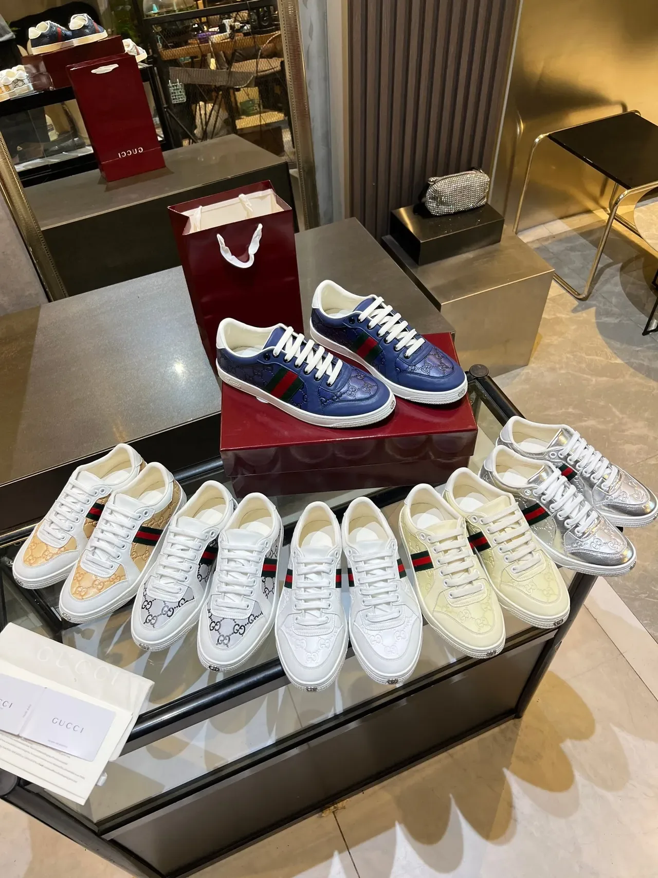 Gucci Tennis 1977 Beige Monogram Canvas Web Stripe Lifestyle Sneakers 8