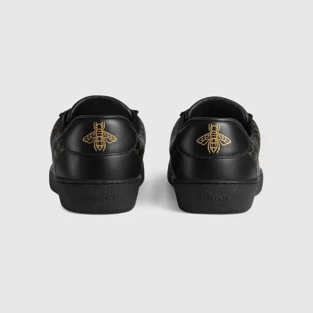 Gucci Tennis 1977 Black and Gold Monogram Lifestyle Sneakers 4