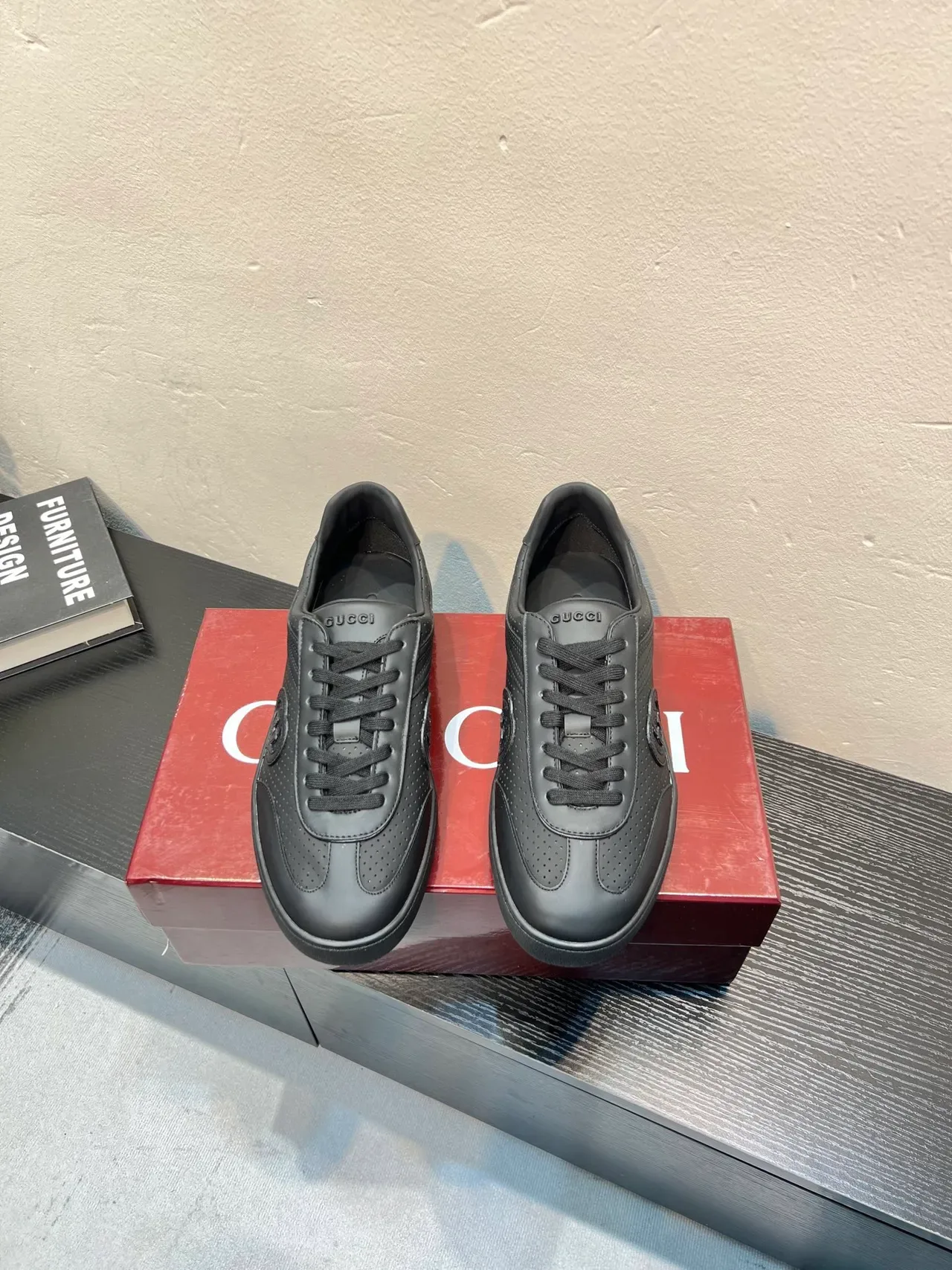 Gucci Tennis 1977 Black Perforated Leather Lifestyle Sneakers 2