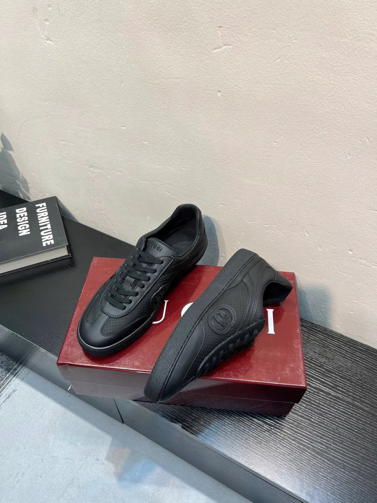 Gucci Tennis 1977 Black Perforated Leather Lifestyle Sneakers 4