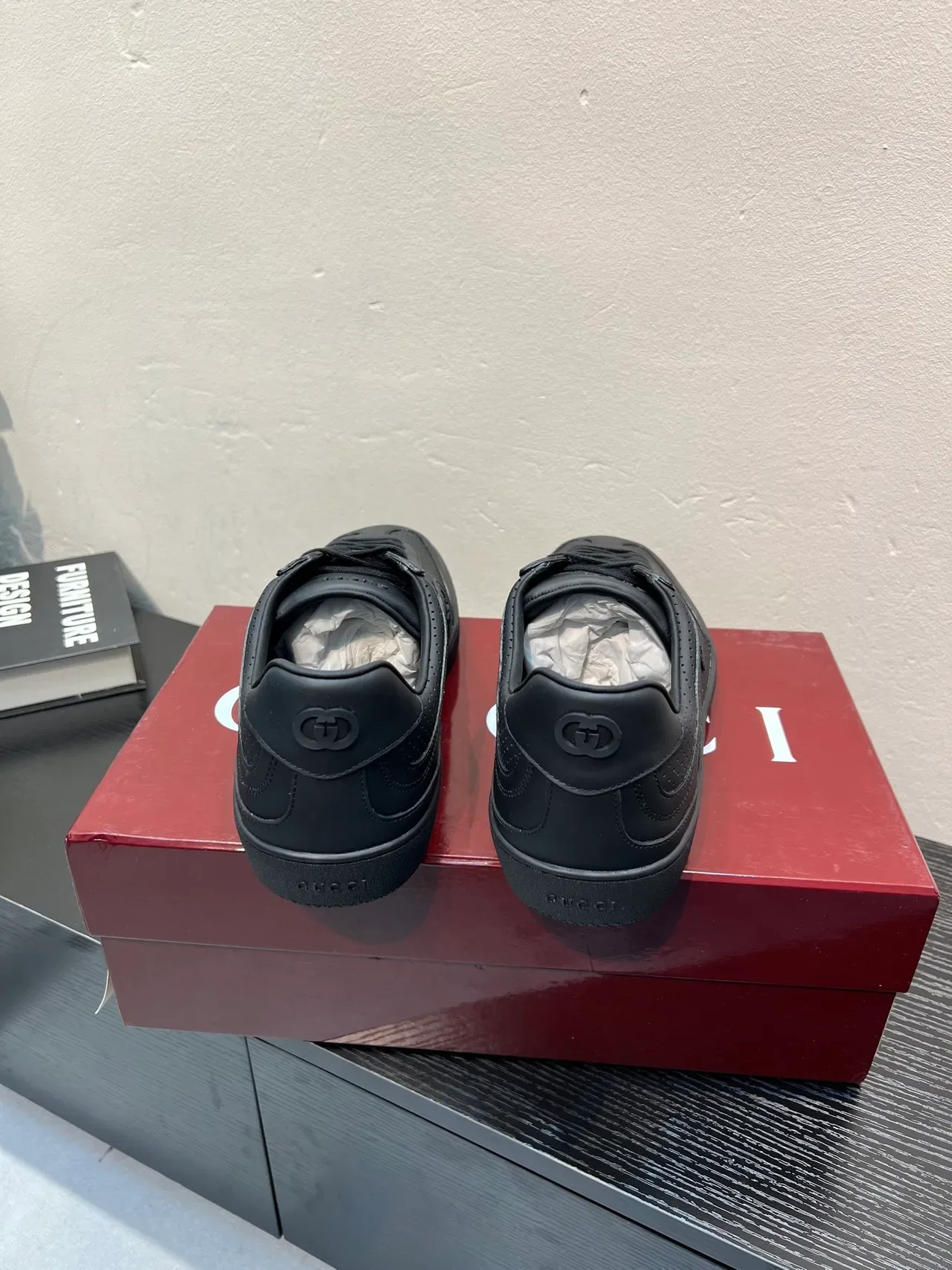 Gucci Tennis 1977 Black Perforated Leather Lifestyle Sneakers 6